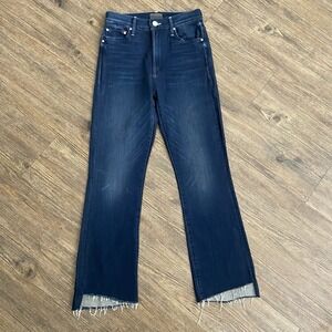 MOTHER Jeans Insider Crop Step Fray In Tongue & Chic Dark Wash Size 26